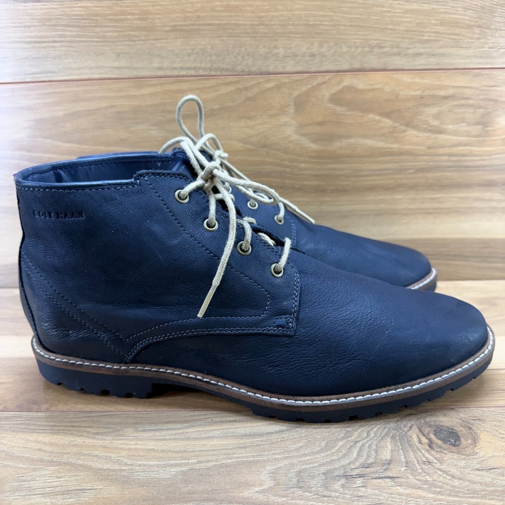Cole Haan Nathan Chukka Mens Boots 11 M Navy Blue Grand Business Casual Modern‎